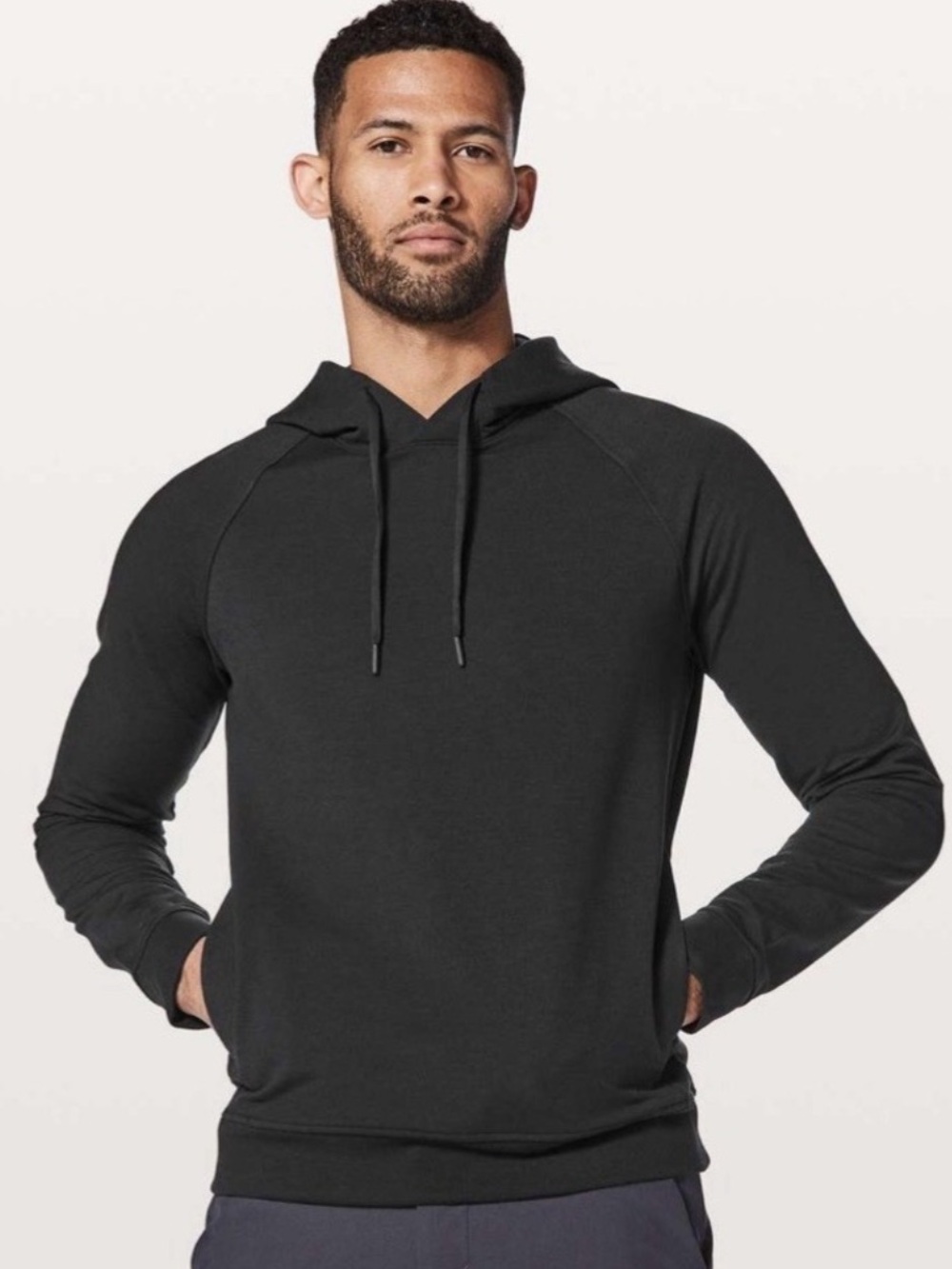 Lululemon Men's large City Sweat Pullover hooded sweatshirt Black LM3AUPS